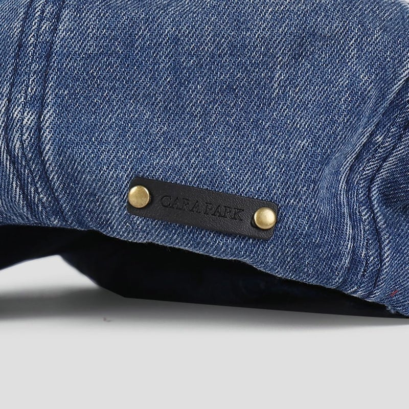 Molodo Women Denim Newsboy Cap Slouchy Newsboy Hat Visor Beret Flat Cap Vintage Oversized Cabbie Hat Cotton Octagonal Cap - Image 4